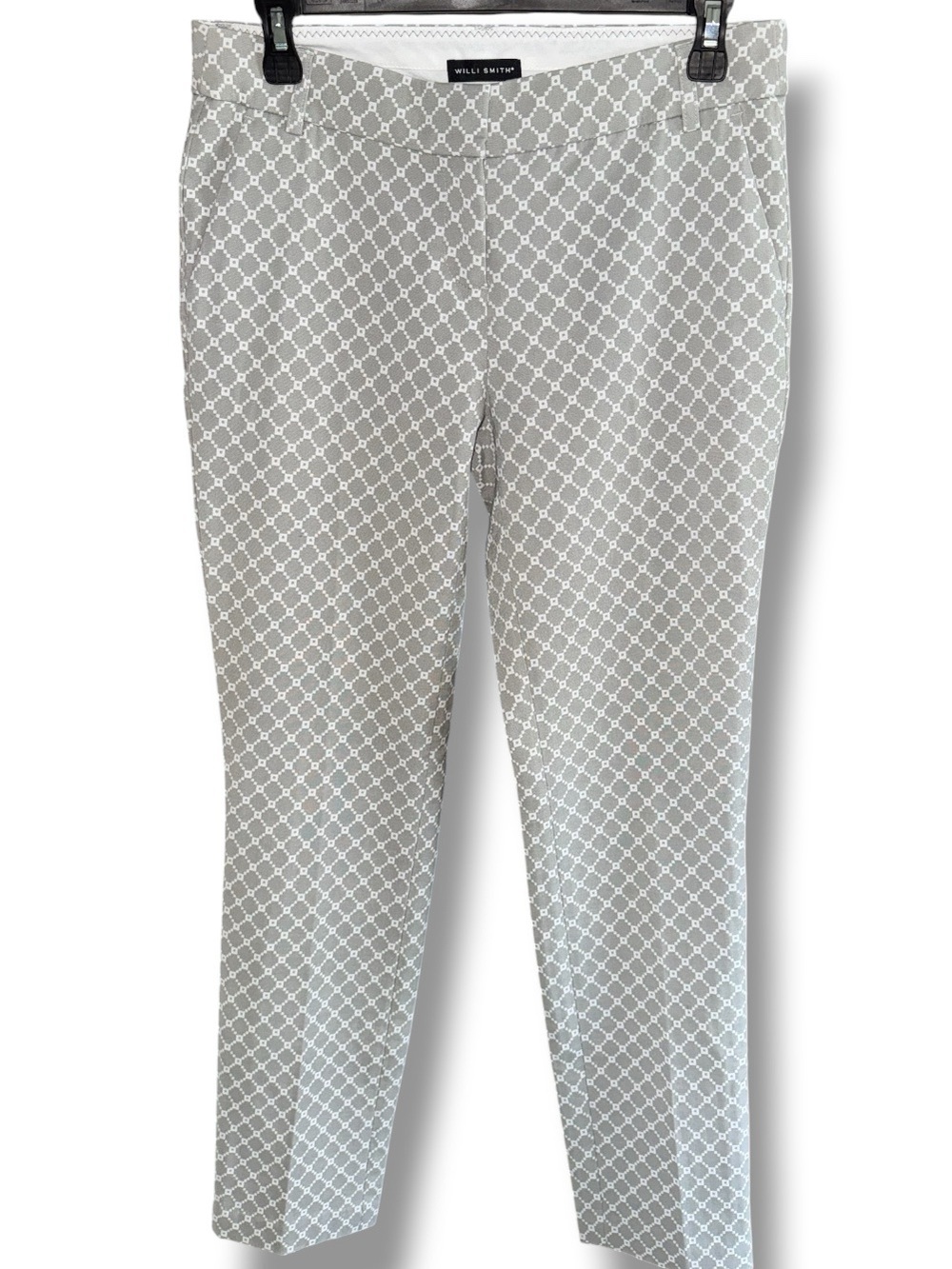 Willi Smith Light Gray Geometric Pattern Chinos